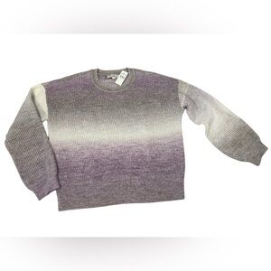 Ann Taylor Loft Purple ombré Knit Crew Neck Sweater Women’s Medium NWT
